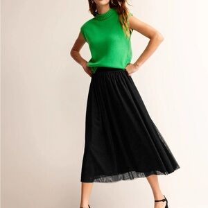 Boden Black Midi Skirt